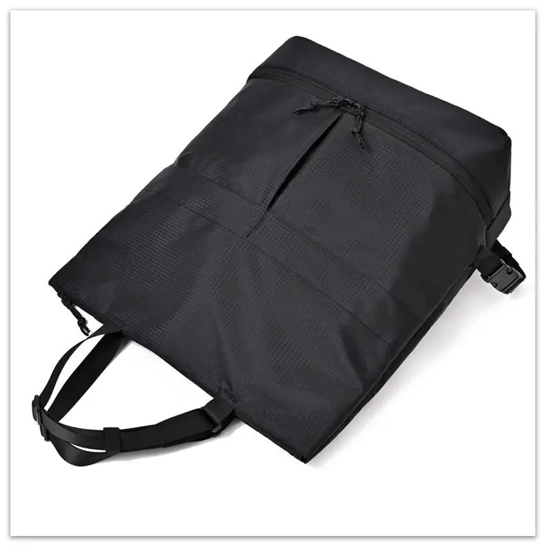 Men Women Black Nylon Tote Backpack Shoulder Tote Waterproof — feature 12