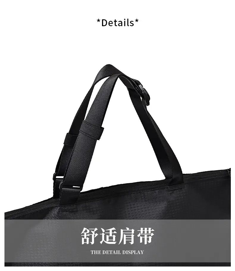 Men Women Black Nylon Tote Backpack Shoulder Tote Waterproof — feature 13