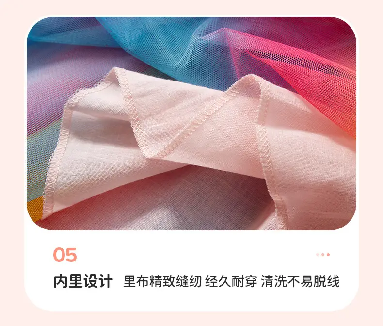 Little Girl Rainbow Mesh Skirt Dress Summer — feature 13