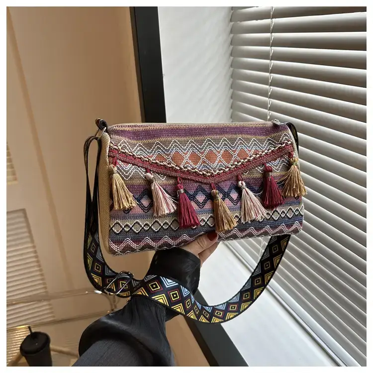 2023 Ethnic Tassel Shoulder Tote Bag with Tassels — feature 23