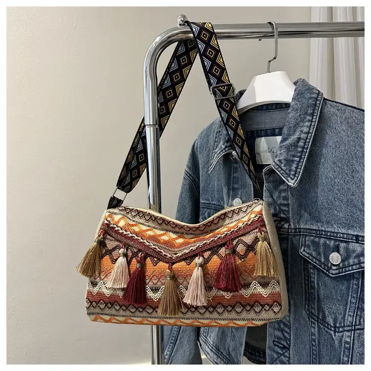 2023 Ethnic Tassel Shoulder Tote Bag with Tassels — feature 28
