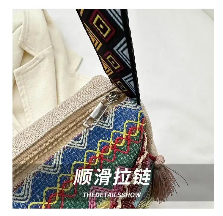 2023 Ethnic Tassel Shoulder Tote Bag with Tassels — feature 5