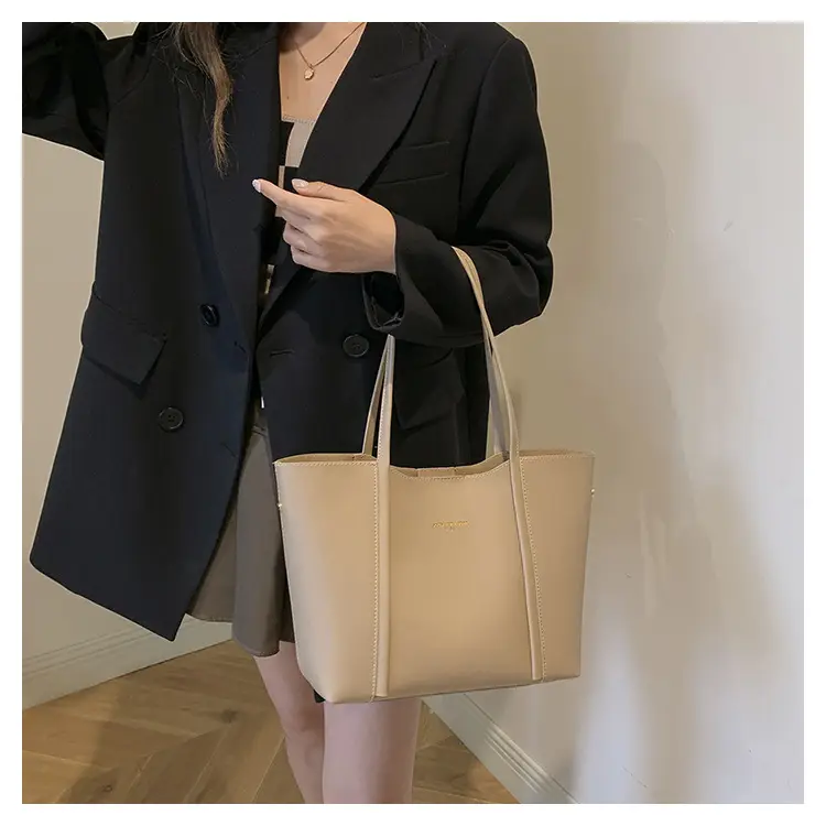 Meilade Women's Beige Large Tote Bag Autumn Winter 2026 — feature 34