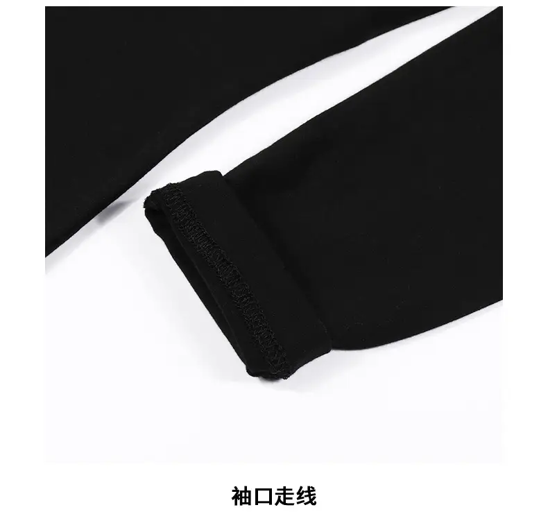 Men Winter Turtleneck T-Shirt 270g Solid Black White — feature 15
