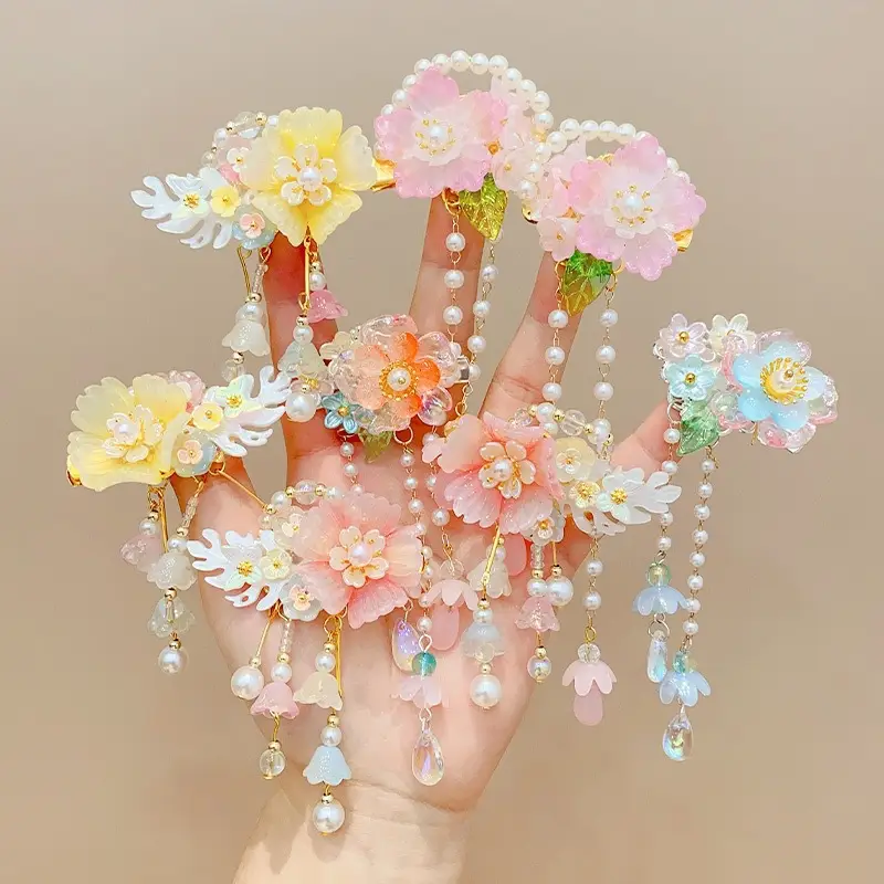 Children's Antique Hairpin with Fairy Tassel Bow - Image 24