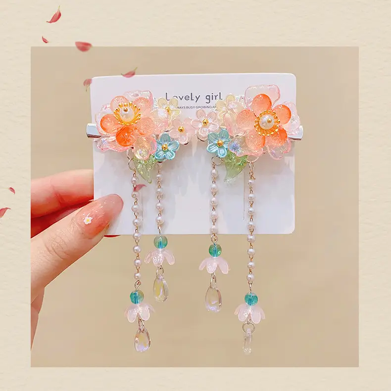 Children's Antique Hairpin with Fairy Tassel Bow — feature 10