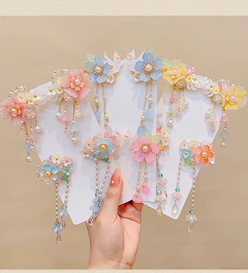 Children's Antique Hairpin with Fairy Tassel Bow — feature 7