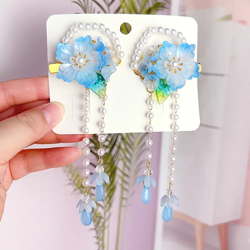 Children's Antique Hairpin with Fairy Tassel Bow - Image 10