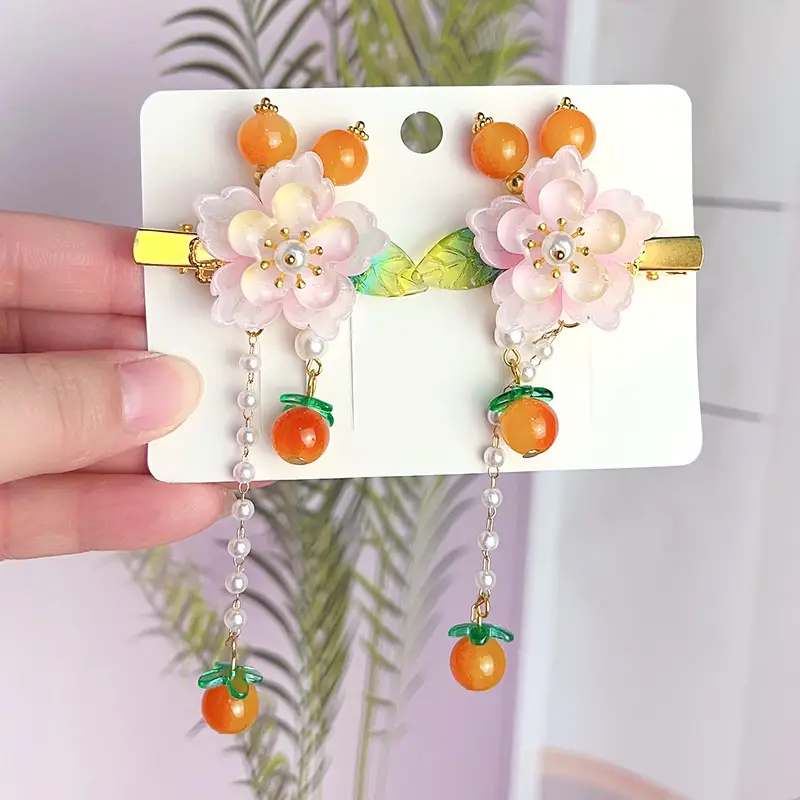 Children's Antique Hairpin with Fairy Tassel Bow - Image 11