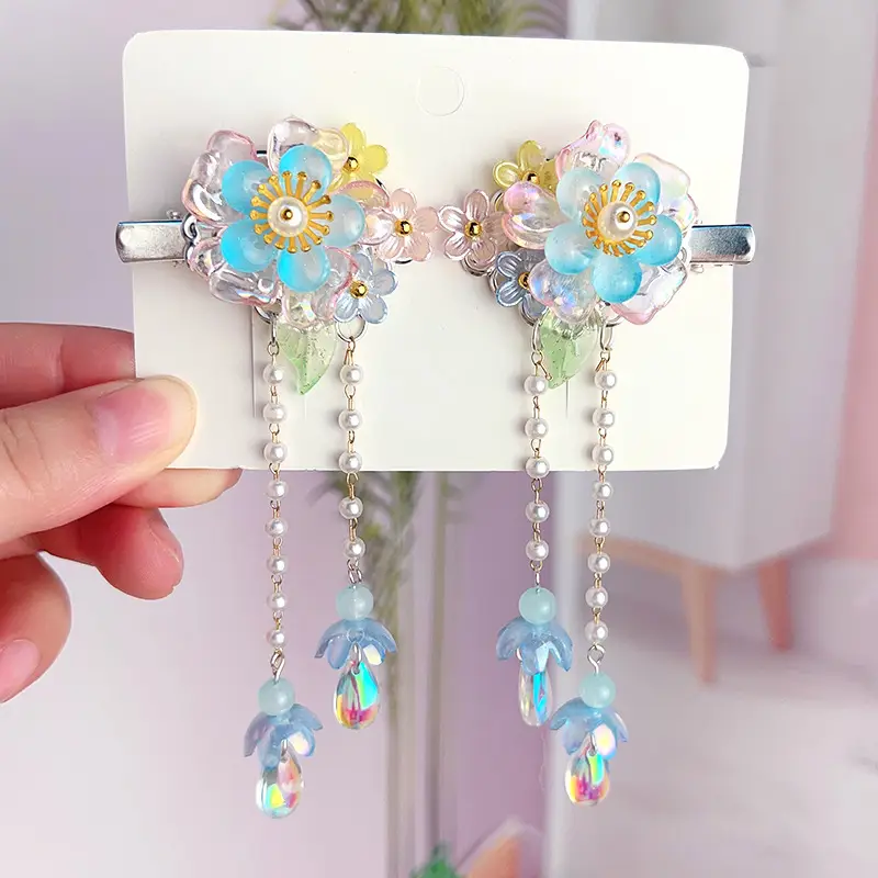 Children's Antique Hairpin with Fairy Tassel Bow - Image 13