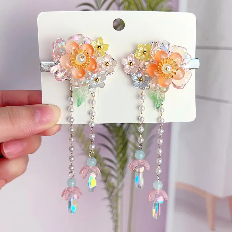 Children's Antique Hairpin with Fairy Tassel Bow - Image 14