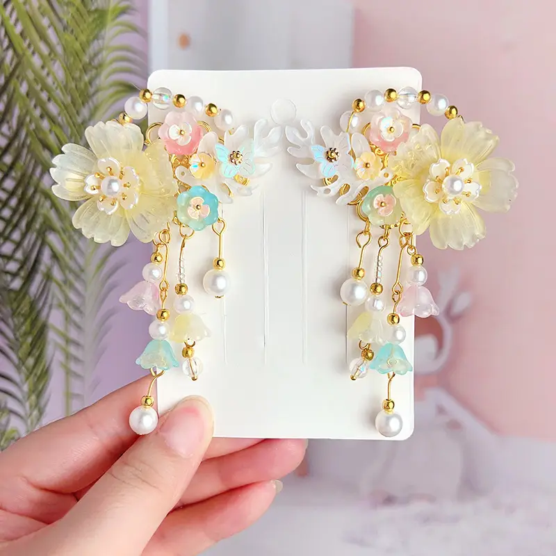 Children's Antique Hairpin with Fairy Tassel Bow - Image 16