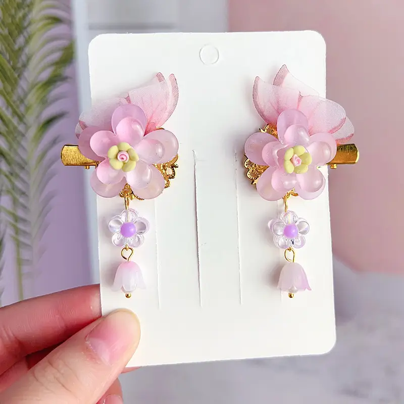 Children's Antique Hairpin with Fairy Tassel Bow - Image 18