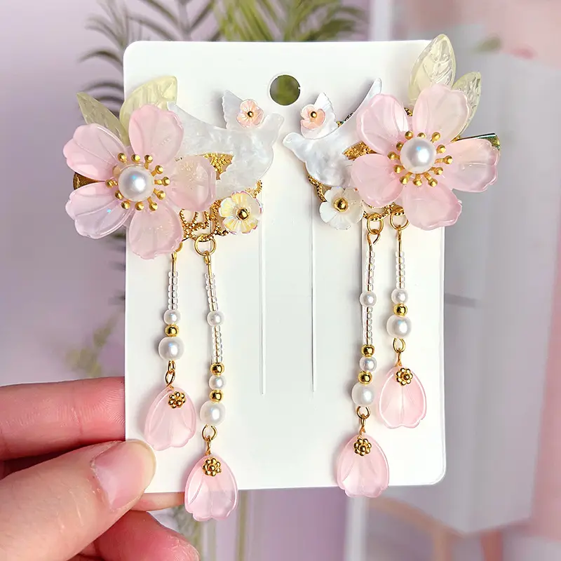 Children's Antique Hairpin with Fairy Tassel Bow - Image 19