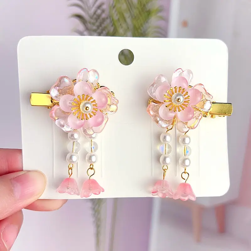 Children's Antique Hairpin with Fairy Tassel Bow - Image 7