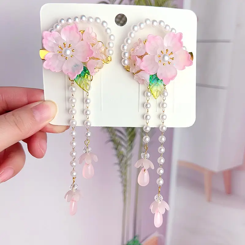 Children's Antique Hairpin with Fairy Tassel Bow - Image 9