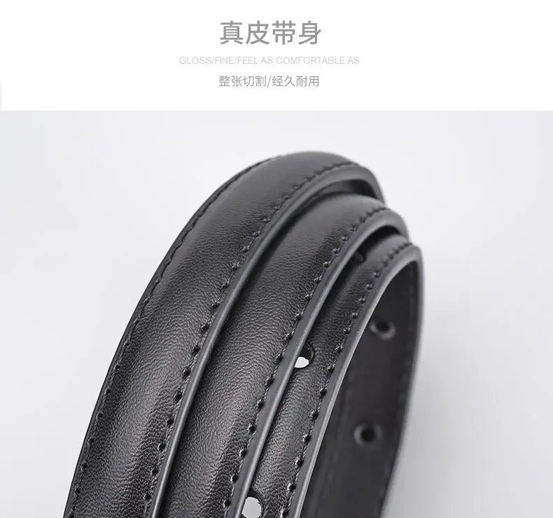 Women Genuine Leather Gold Chain Belt Pastoral Style Waist-Cinching — feature 13