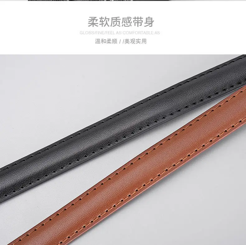 Women Genuine Leather Gold Chain Belt Pastoral Style Waist-Cinching — feature 14