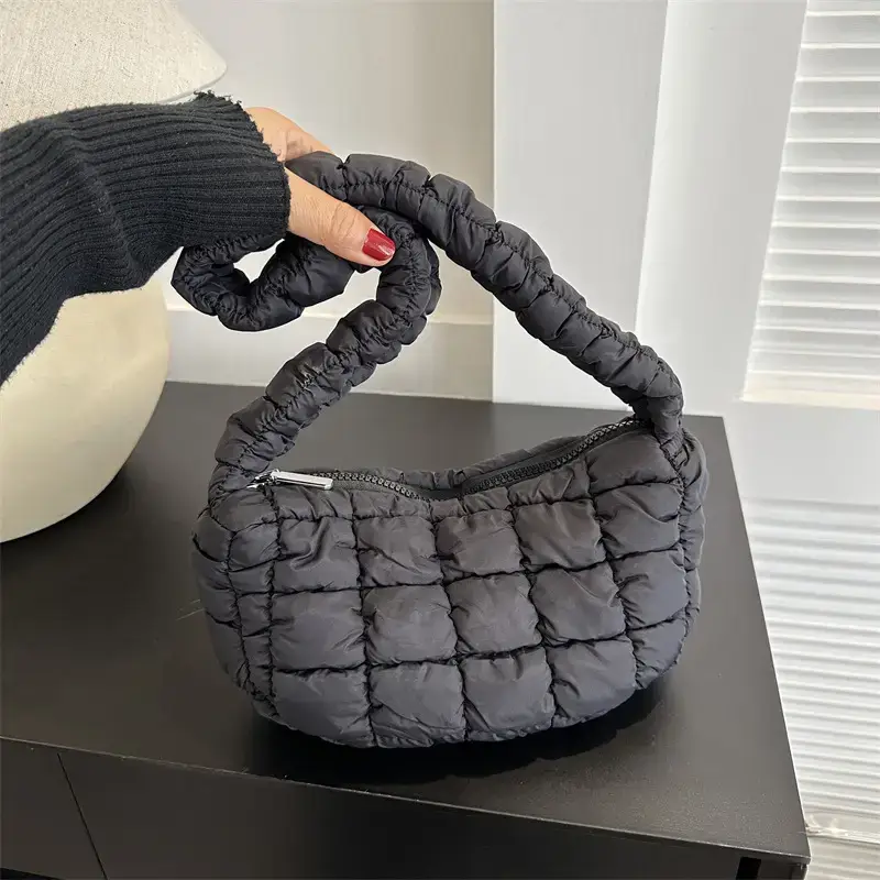 Pink Cotton Shoulder Bag for Women 2024 Winter - Image 10