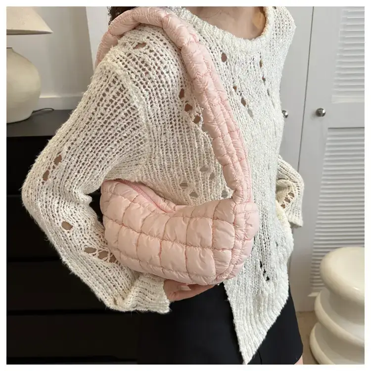 Pink Cotton Shoulder Bag for Women 2024 Winter — feature 18