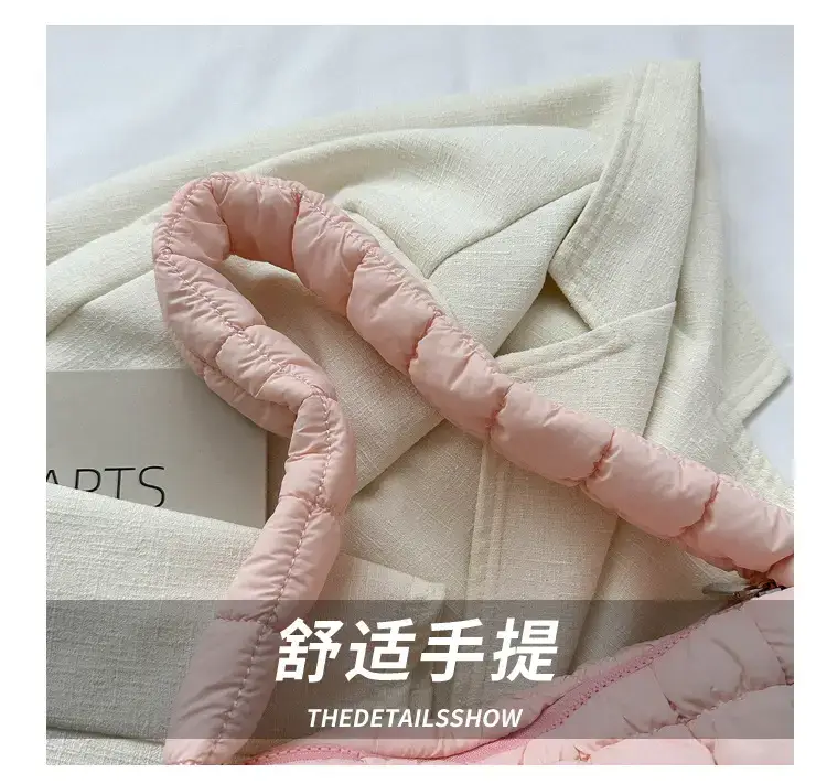 Pink Cotton Shoulder Bag for Women 2024 Winter — feature 3