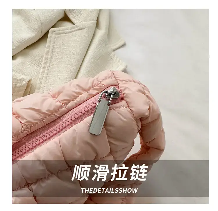 Pink Cotton Shoulder Bag for Women 2024 Winter — feature 5
