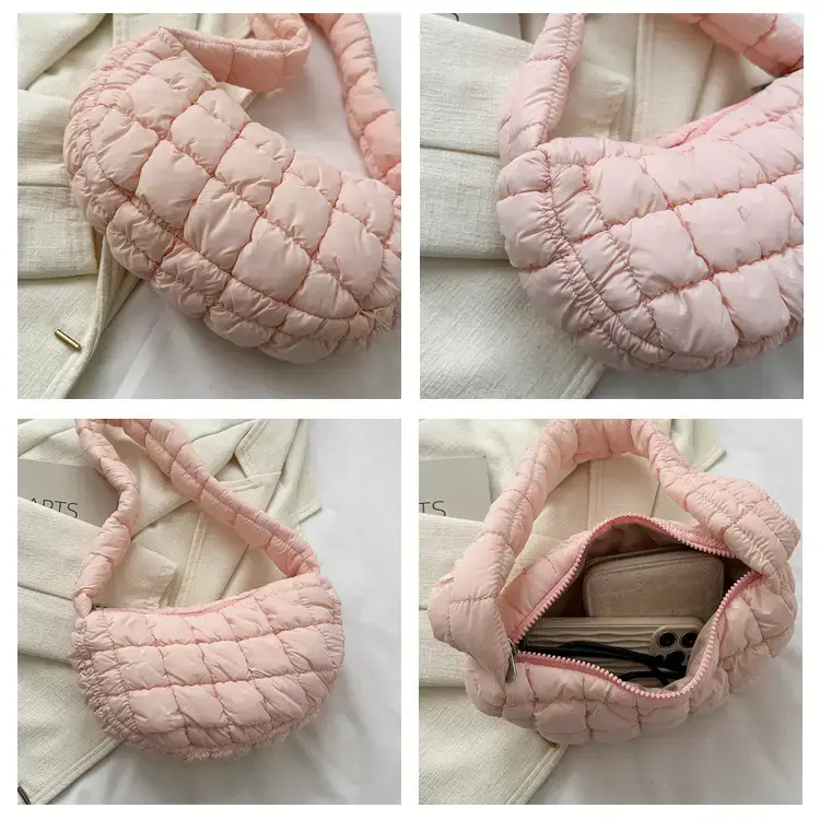 Pink Cotton Shoulder Bag for Women 2024 Winter — feature 7