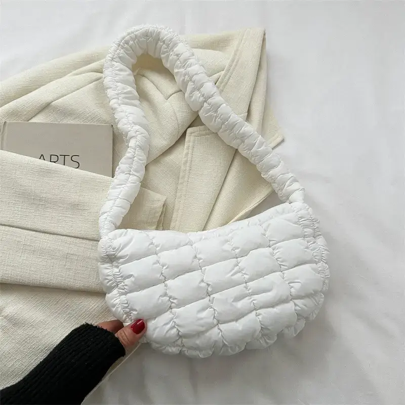 Pink Cotton Shoulder Bag for Women 2024 Winter - Image 2