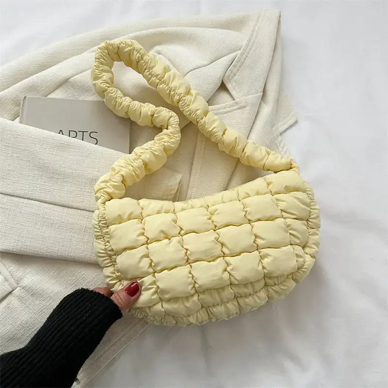 Pink Cotton Shoulder Bag for Women 2024 Winter - Image 6