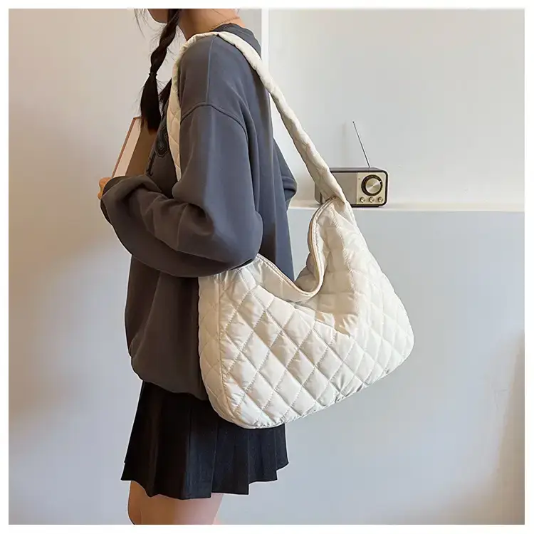 Yellow Quilted Shoulder Bag for Women 2024 Winter — feature 12