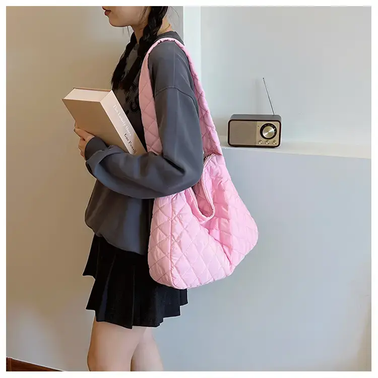 Yellow Quilted Shoulder Bag for Women 2024 Winter — feature 14