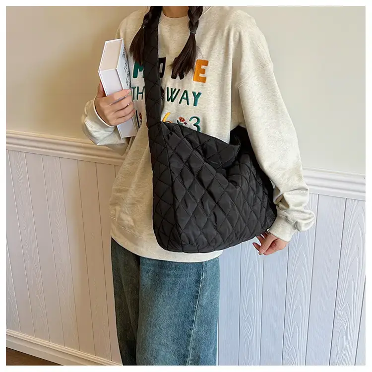 Yellow Quilted Shoulder Bag for Women 2024 Winter — feature 16