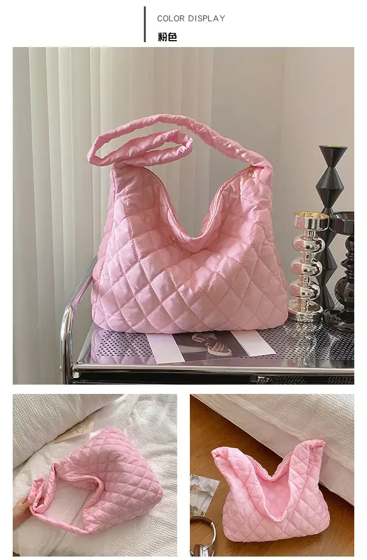 Yellow Quilted Shoulder Bag for Women 2024 Winter — feature 20