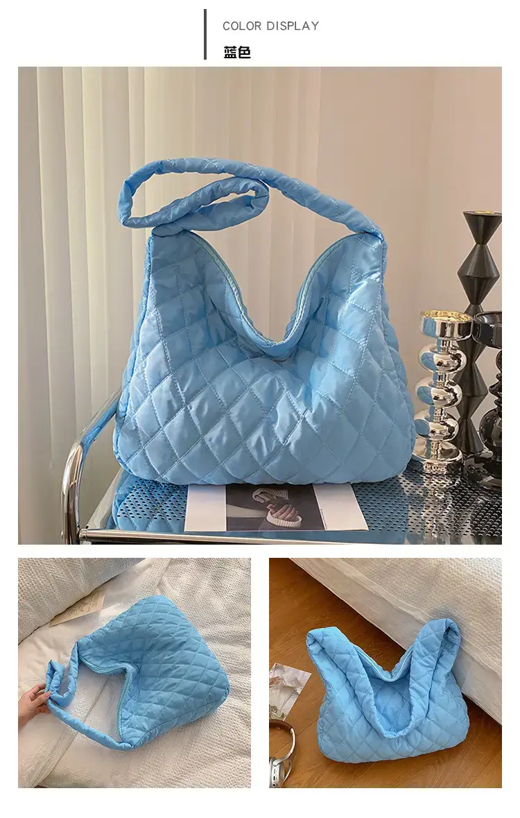 Yellow Quilted Shoulder Bag for Women 2024 Winter — feature 21