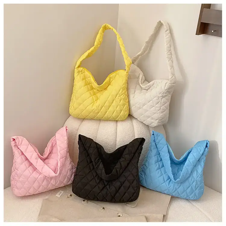 Yellow Quilted Shoulder Bag for Women 2024 Winter — feature 22