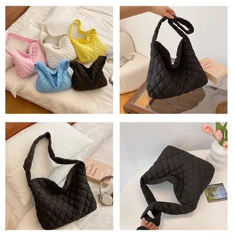 Yellow Quilted Shoulder Bag for Women 2024 Winter — feature 6