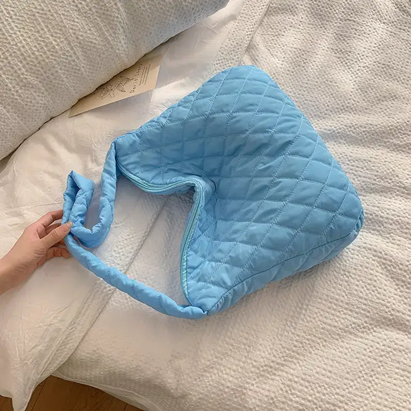 Yellow Quilted Shoulder Bag for Women 2024 Winter - Image 3