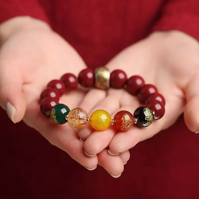 Natural Cinnabar Couple Bracelet for Men Women 2023 - Image 7