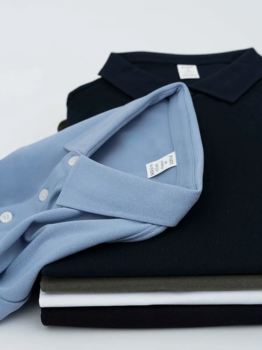Men Ice-Free Collar T-Shirt Blue - Image 7