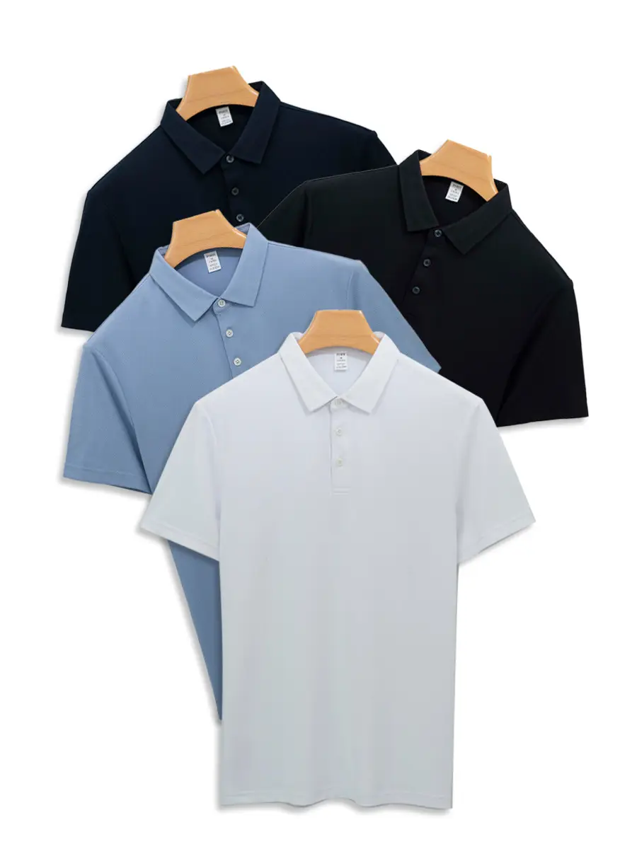 Men Ice-Free Collar T-Shirt Blue - Image 10