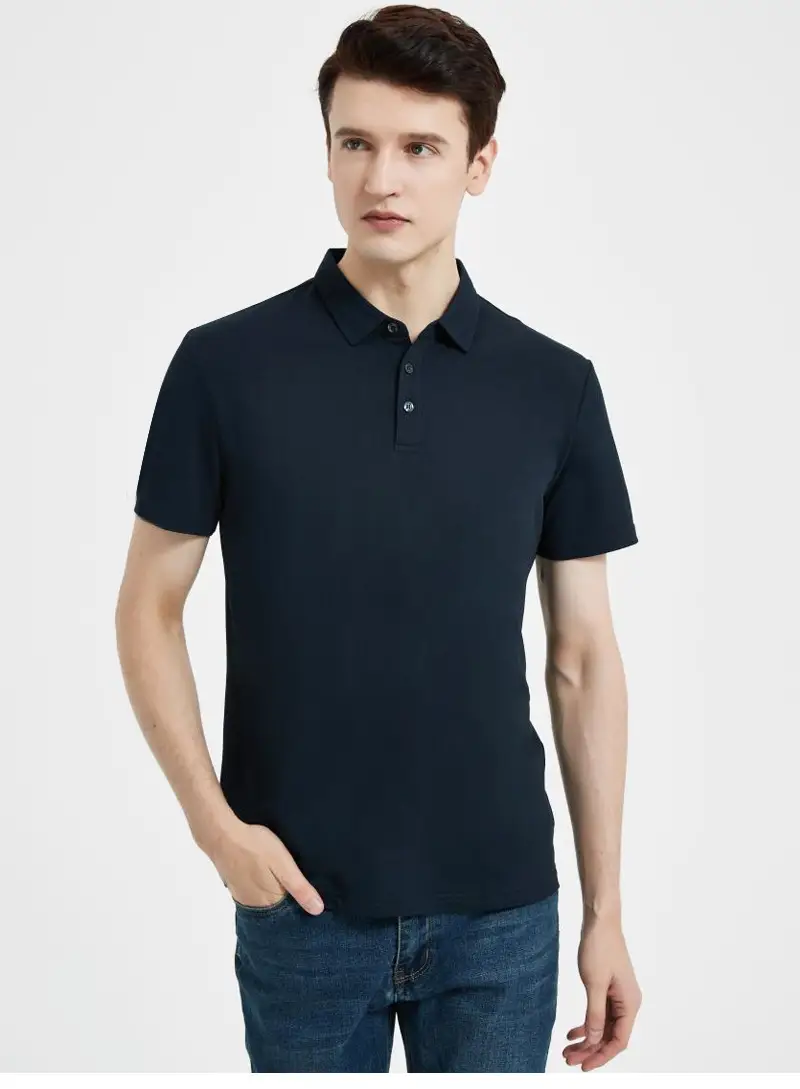 Men Ice-Free Collar T-Shirt Blue — feature 49