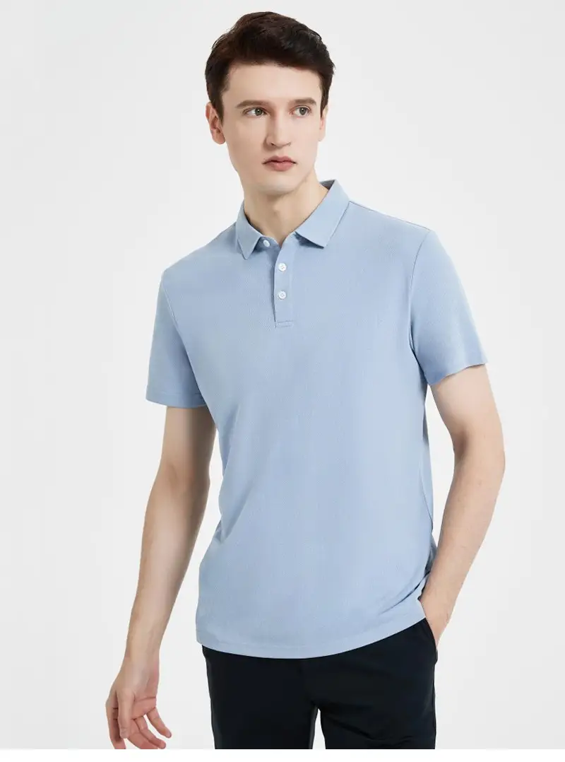 Men Ice-Free Collar T-Shirt Blue — feature 52