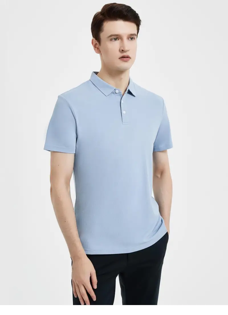 Men Ice-Free Collar T-Shirt Blue — feature 53