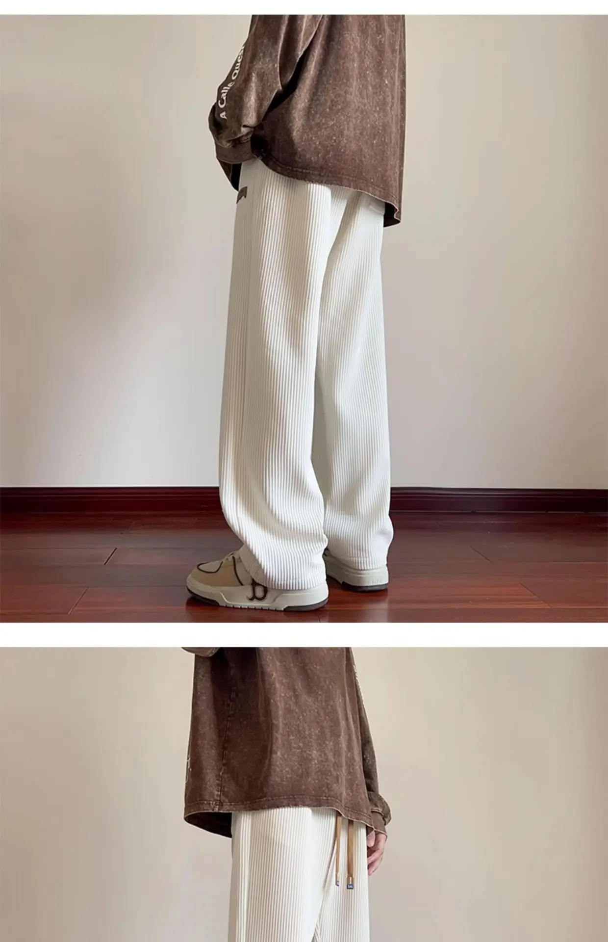Khaki Fleece Lined Oversize Sweatpants for Boys Winter — feature 7