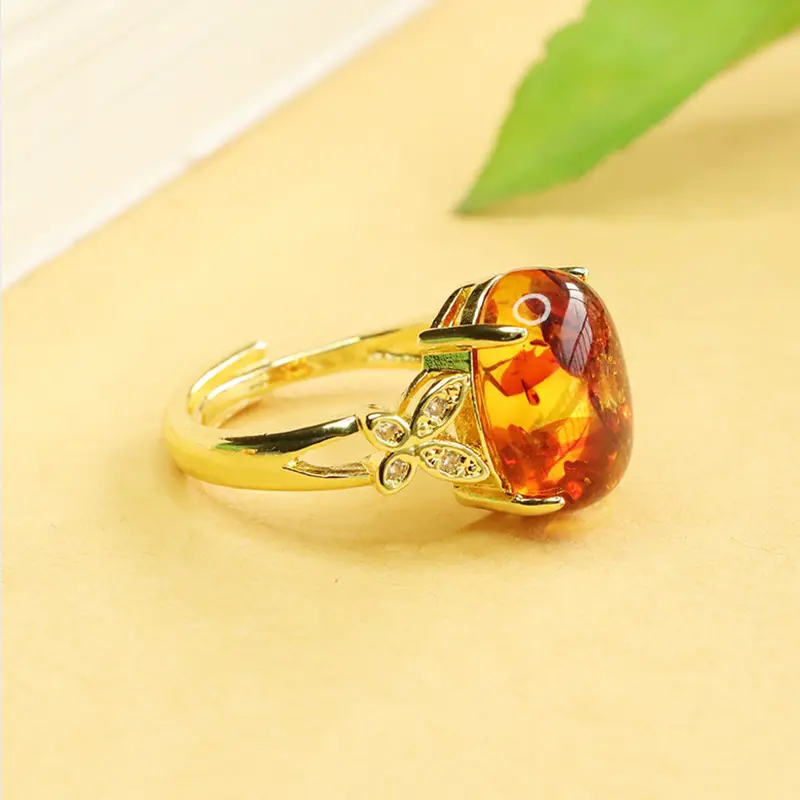 Aiyu Natural Amber Ring for Women - Image 2