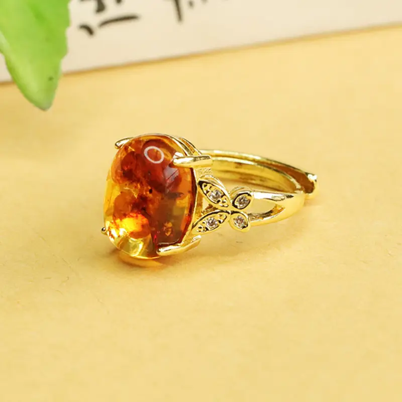 Aiyu Natural Amber Ring for Women - Image 3