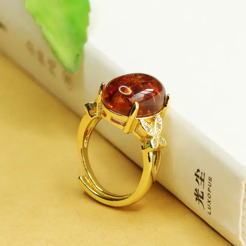 Aiyu Natural Amber Ring for Women - Image 4