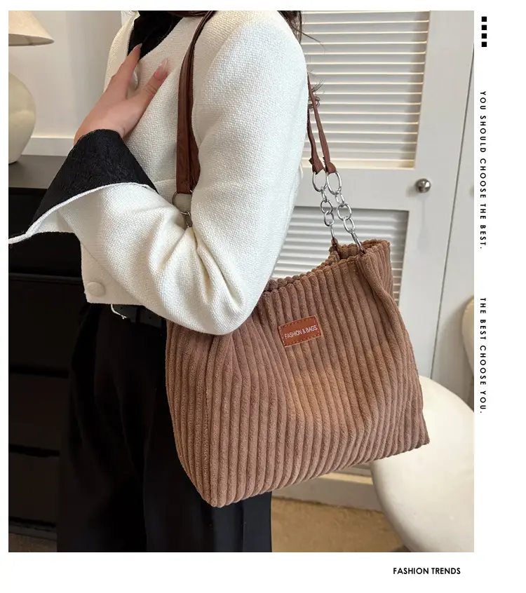White Velvet Korean Style Shoulder Bag 2023 Winter — feature 1
