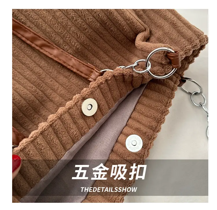 White Velvet Korean Style Shoulder Bag 2023 Winter — feature 6