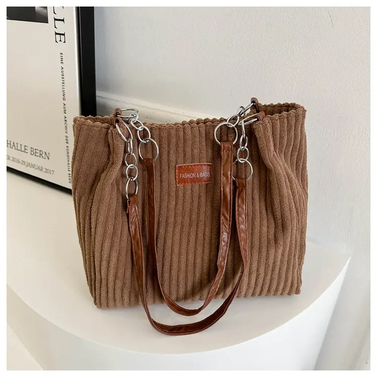 White Velvet Korean Style Shoulder Bag 2023 Winter - Image 3